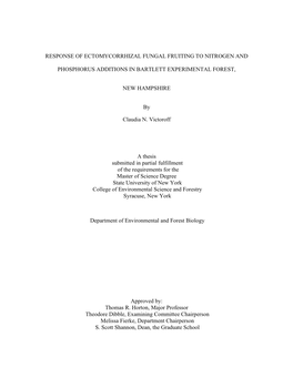 Response of Ectomycorrhizal Fungal Fruiting to Nitrogen And