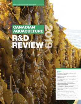 Canadian Aquaculture R&D Review 2019