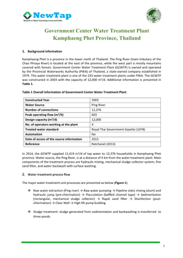 Government Center Water Treatment Plant Kamphaeng Phet Province, Thailand