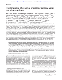 The Landscape of Genomic Imprinting Across Diverse Adult Human Tissues