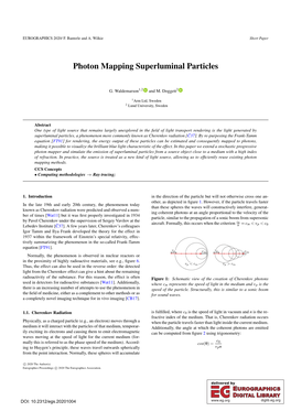 Photon Mapping Superluminal Particles