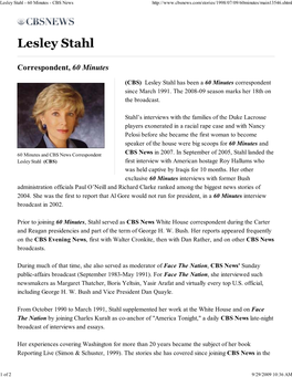 Lesley Stahl - 60 Minutes - CBS News