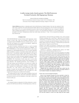 A Sulfur Isotope Study of Pyrite Genesis: the Mid-Proterozoic Newland Formation, Belt Supergroup, Montana