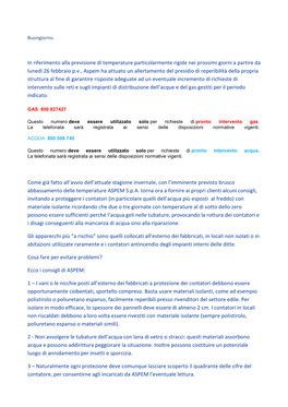 In Riferimento Alla Previsione Di Temperature