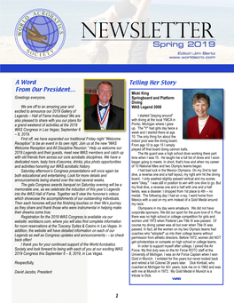 2019 WAS Spring Newsletter