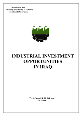 Industrial Investment Opportunities in Iraq