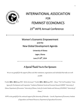 2014 IAFFE Annual Conference Program