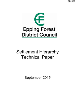 Settlement Hierarchy Technical Paper September 2015