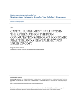 Capital Punishment in Illinois in the Aftermath of the Ryan Commutations