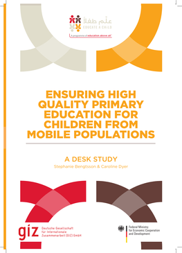 Ensuring High Quality Primary Education for Children from Mobile Populations