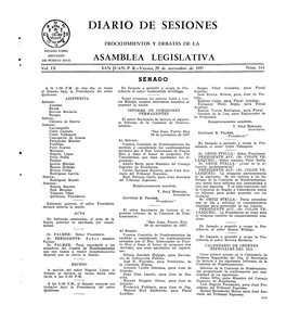 Diario De Sesiones • Procedimientos Y Debates De La