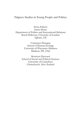 Palgrave Studies in Young People and Politics