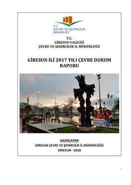 Giresun Ili 2017 Yili Çevre Durum Raporu