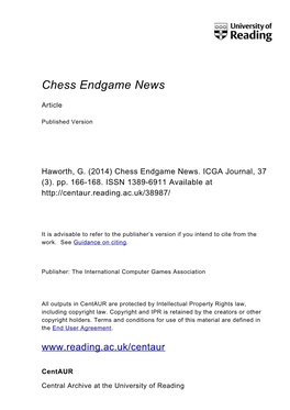 Chess Endgame News