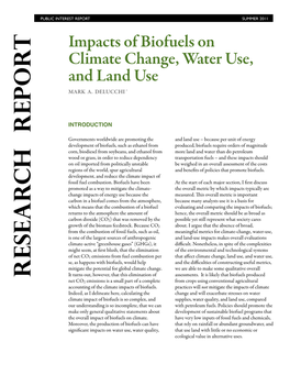 Impacts of Biofuels on Climate Change, Water Use, and Land Use MARK A