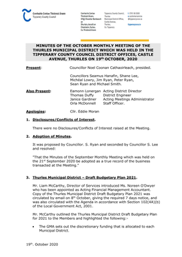 MINUTES OCTOBER 2020 DISTRICT MEETING.Pdf