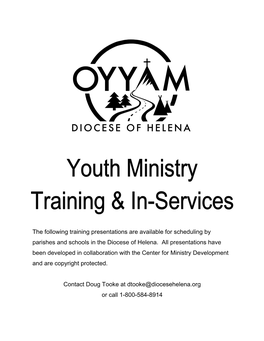 Youth Ministry Training and In-Services