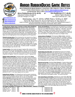 20190717 Rubberducks Game Notes