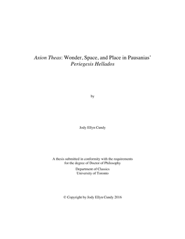 Wonder, Space, and Place in Pausanias' Periegesis