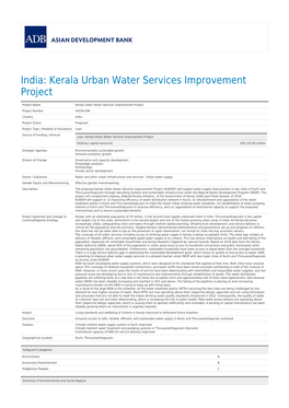 Kerala Urban Water Services Improvement Project