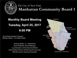 Manhattan Community Board 1 Full Board Meeting