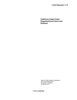 California Cadet Corps Organizational Colors and Guidons