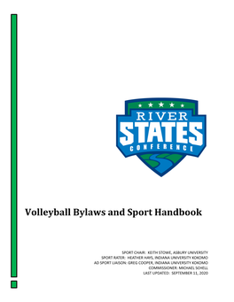 Volleyball Bylaws and Sport Handbook