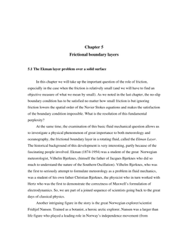 Chapter 5 Frictional Boundary Layers