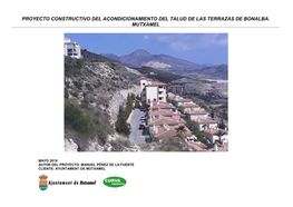 Proyecto Constructivo Del Acondicionamiento Del Talud De Las Terrazas De Bonalba