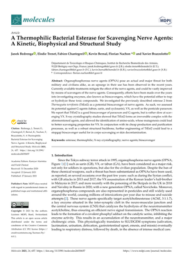 A Thermophilic Bacterial Esterase for Scavenging Nerve Agents: a Kinetic, Biophysical and Structural Study