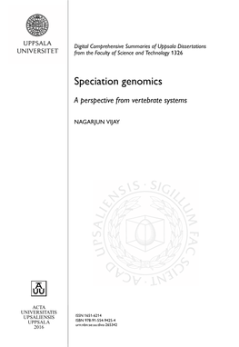 Speciation Genomics