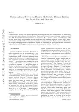 Correspondences Between the Classical Electrostatic Thomson