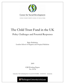 The Child Trust Fund in the UK Policy Challenges and Potential Responses
