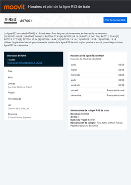 Horaires Et Trajet De La Ligne R53 De Train Sur Une Carte
