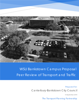 WSU Bankstown Campus Proposal Peer Review of Transport and Traffic
