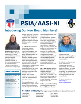 PSIA/AASI-NI Introducing Our New Board Members!
