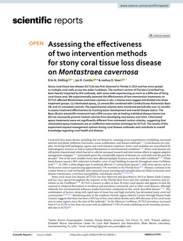 Assessing the Effectiveness of Two Intervention Methods for Stony Coral