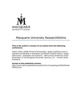 Macquarie University Researchonline