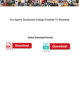 Fox Sports Southwest College Football Tv Schedule