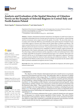 Analysis and Evaluation of the Spatial Structure of Cittaslow Towns on the Example of Selected Regions in Central Italy and North-Eastern Poland