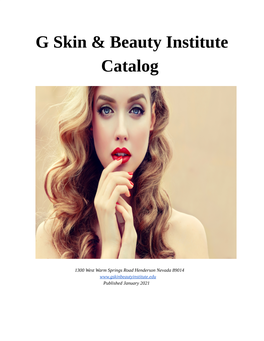 G Skin & Beauty Institute Catalog