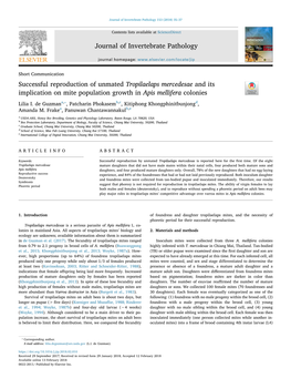 Successful Reproduction of Unmated Tropilaelaps Mercedesae and Its Implication on Mite Population Growth in Apis Mellifera Colon