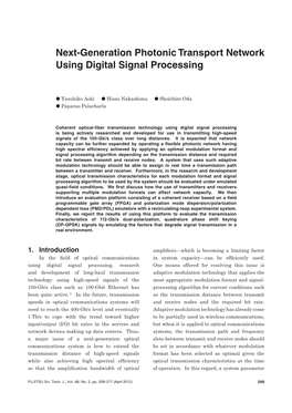 Next-Generation Photonic Transport Network Using Digital Signal Processing