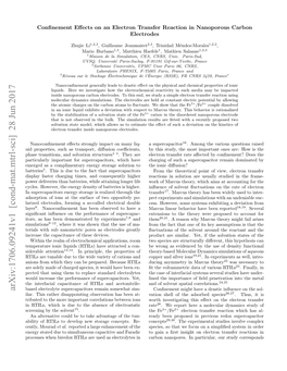 Arxiv:1706.09241V1 [Cond-Mat.Mtrl-Sci] 28 Jun 2017 Based Electrolyte Supercapacitors Remain Somewhat Sim- Conﬁnement Might Have a Drastic Inﬂuence on the Sol- Ilar