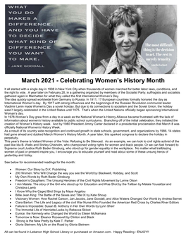 Celebrating Women's History Month