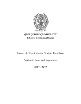 Doctor of Liberal Studies, Student Handbook