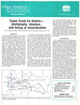 Taylor Creek Tin Distrisl