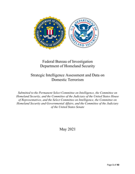 Federal Bureau of Investigation Department of Homeland Security