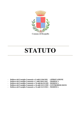 Statuto Comune Di Borgiallo