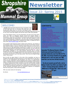 Newsletternewsletter Issue 22 Spring 2015